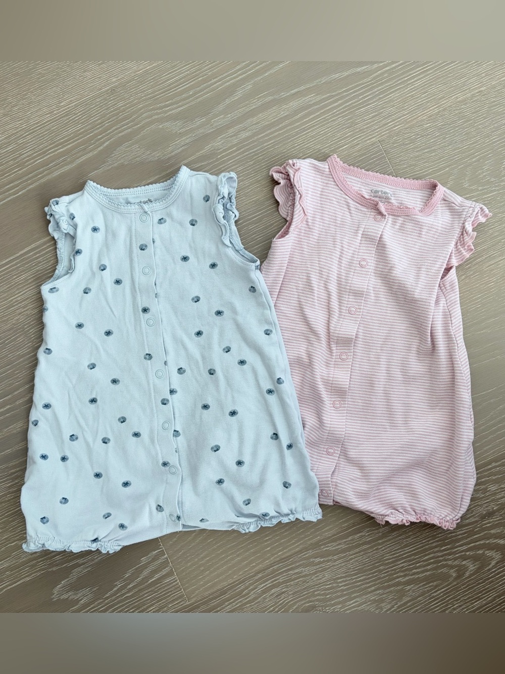 Carter's Just One You Baby Girls Ruffle Sleeve Romper Set of 2